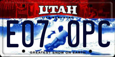 UT license plate E070PC