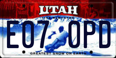 UT license plate E070PD