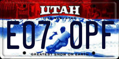 UT license plate E070PF