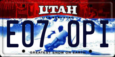 UT license plate E070PI