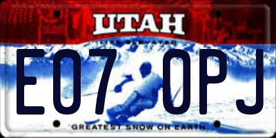 UT license plate E070PJ