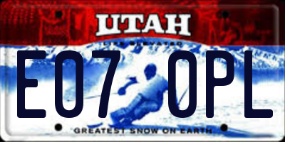 UT license plate E070PL