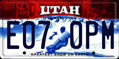 UT license plate E070PM