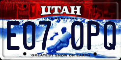 UT license plate E070PQ