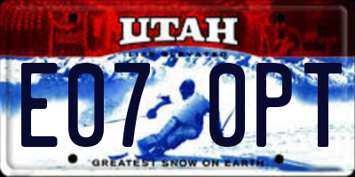 UT license plate E070PT