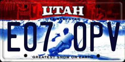 UT license plate E070PV