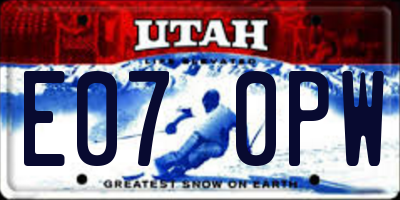 UT license plate E070PW