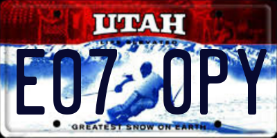 UT license plate E070PY