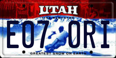 UT license plate E070RI