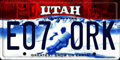UT license plate E070RK