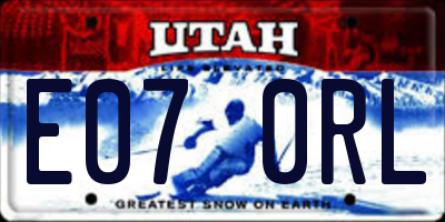 UT license plate E070RL