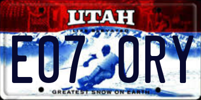 UT license plate E070RY