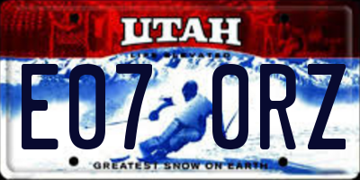 UT license plate E070RZ