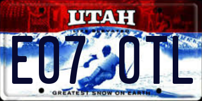 UT license plate E070TL