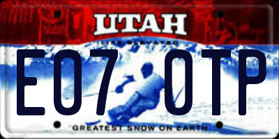 UT license plate E070TP