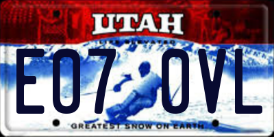UT license plate E070VL