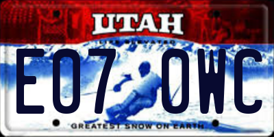 UT license plate E070WC