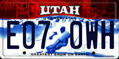 UT license plate E070WH