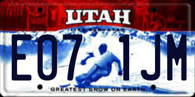 UT license plate E071JM