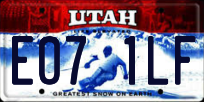 UT license plate E071LF