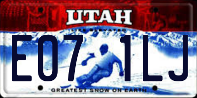 UT license plate E071LJ