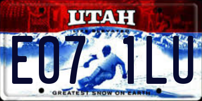 UT license plate E071LU