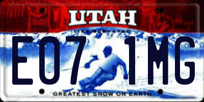UT license plate E071MG