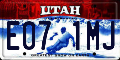 UT license plate E071MJ