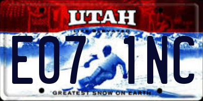 UT license plate E071NC