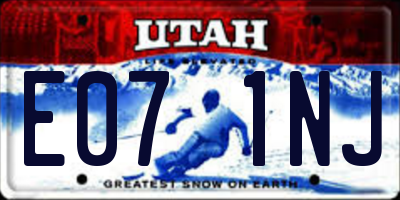 UT license plate E071NJ