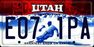 UT license plate E071PA