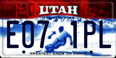 UT license plate E071PL