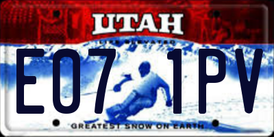 UT license plate E071PV