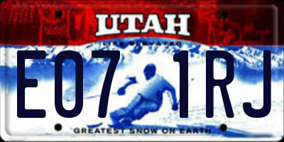 UT license plate E071RJ