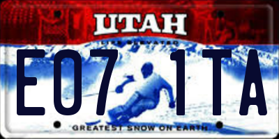 UT license plate E071TA