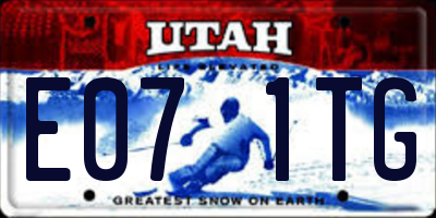 UT license plate E071TG