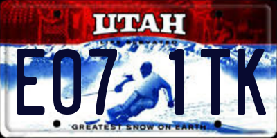 UT license plate E071TK