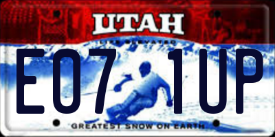 UT license plate E071UP