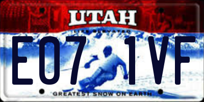UT license plate E071VF