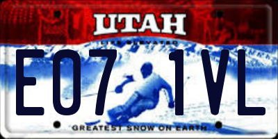 UT license plate E071VL