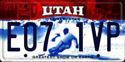 UT license plate E071VP