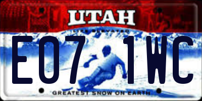 UT license plate E071WC