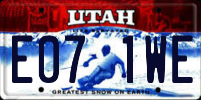 UT license plate E071WE