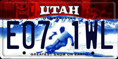 UT license plate E071WL
