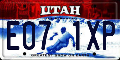 UT license plate E071XP