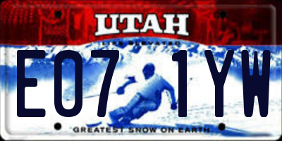 UT license plate E071YW