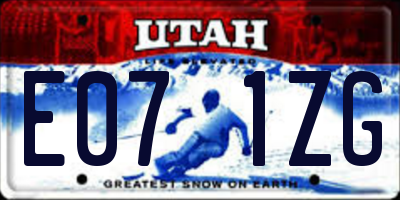 UT license plate E071ZG