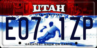 UT license plate E071ZP