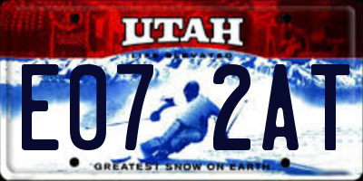 UT license plate E072AT