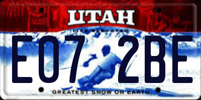 UT license plate E072BE